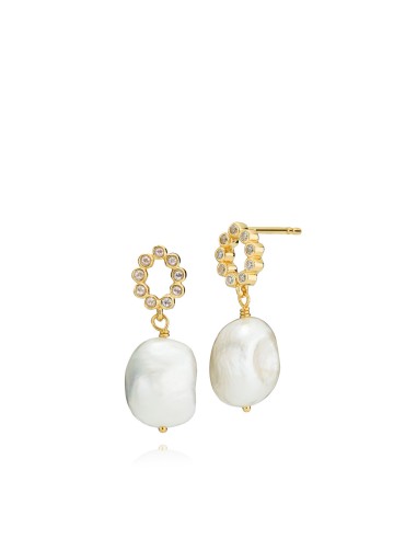 IZABEL CAMILLE | Leonora - Earrings Gold-Plated with Freshwater Pearl