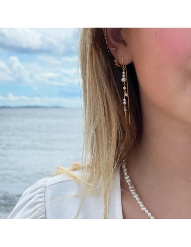 SISTIE - Sofia - Forgyldt ørering med ferskvandsperler