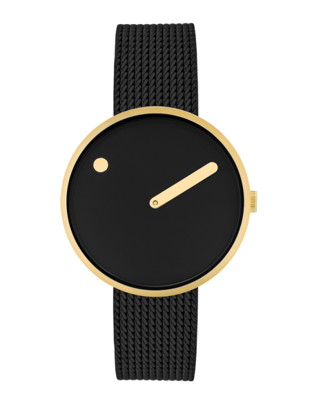PICTO | 34 MM / BLACK DIAL / MATT BLACK MESH BAND