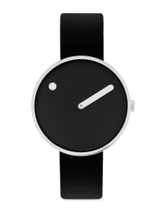 PICTO | 34 MM / BLACK DIAL / BLACK LEATHER STRAP