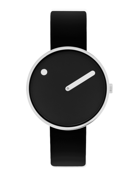 PICTO | 34 MM / BLACK DIAL / BLACK LEATHER STRAP