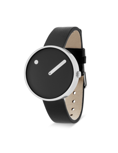 PICTO | 34 MM / BLACK DIAL / BLACK LEATHER STRAP