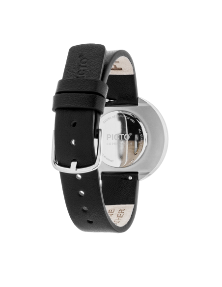 PICTO | 34 MM / BLACK DIAL / BLACK LEATHER STRAP
