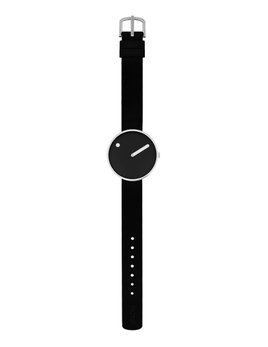 PICTO | 34 MM / BLACK DIAL / BLACK LEATHER STRAP
