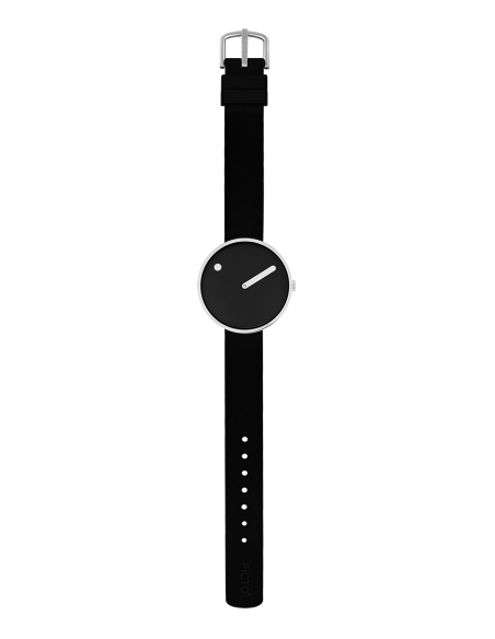 PICTO | 34 MM / BLACK DIAL / BLACK LEATHER STRAP
