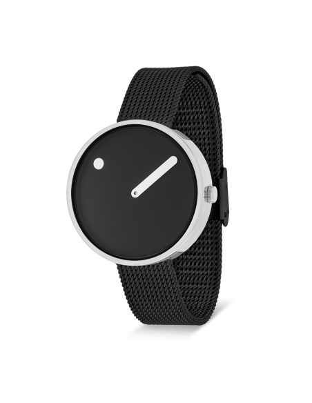 PICTO | 34 MM / BLACK DIAL / MATT BLACK MESH BAND