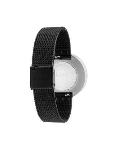 PICTO | 34 MM / BLACK DIAL / MATT BLACK MESH BAND