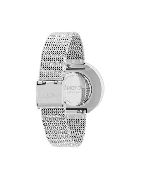 PICTO | 34 MM / BLACK DIAL / MATT STEEL MESH BAND