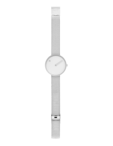 PICTO | 34 MM / WHITE DIAL / MATT STEEL MESH BAND