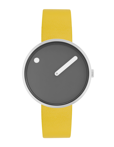 PICTO | 34 MM / THUNDER GREY DIAL / CANARY YELLOW LEATHER STRAP
