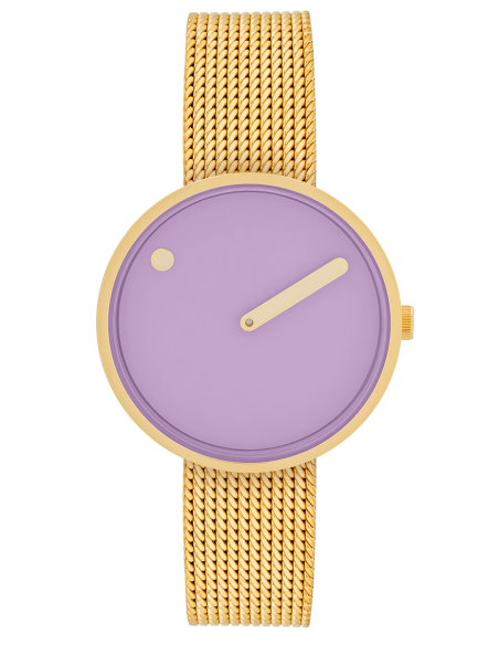 PICTO | 34 MM / LIGHT LAVENDER DIAL / MATT GOLD MESH BAND