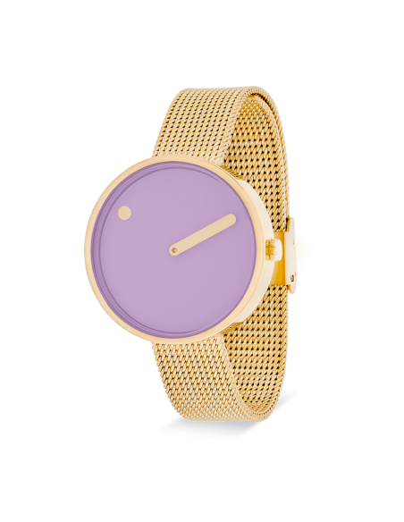PICTO | 34 MM / LIGHT LAVENDER DIAL / MATT GOLD MESH BAND