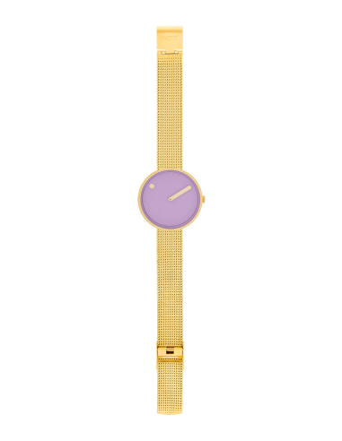 PICTO | 34 MM / LIGHT LAVENDER DIAL / MATT GOLD MESH BAND