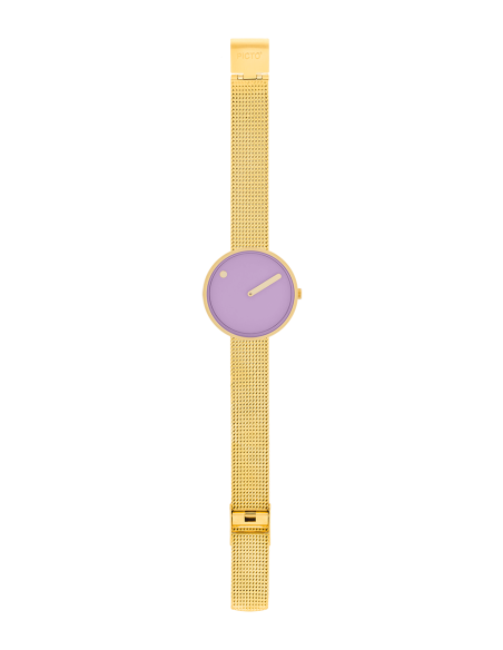 PICTO | 34 MM / LIGHT LAVENDER DIAL / MATT GOLD MESH BAND
