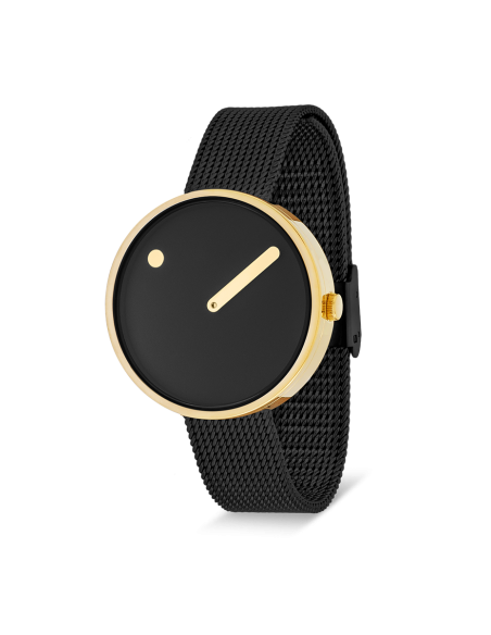 PICTO | 34 MM / BLACK DIAL / MATT BLACK MESH BAND