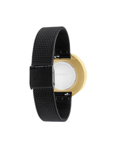 PICTO | 34 MM / BLACK DIAL / MATT BLACK MESH BAND