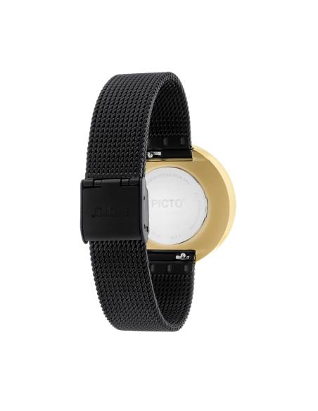 PICTO | 34 MM / BLACK DIAL / MATT BLACK MESH BAND
