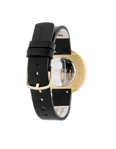 PICTO | 34 MM / BLACK DIAL / BLACK LEATHER STRAP