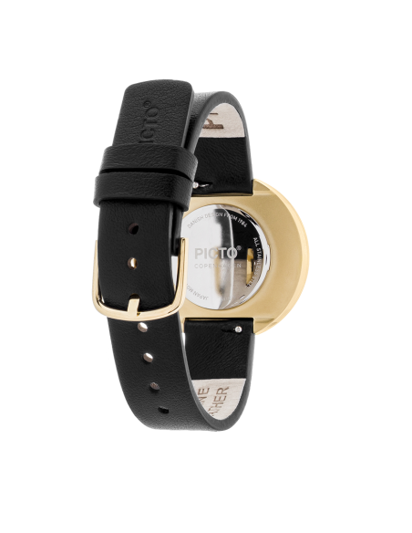 PICTO | 34 MM / BLACK DIAL / BLACK LEATHER STRAP