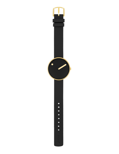 PICTO | 34 MM / BLACK DIAL / BLACK LEATHER STRAP
