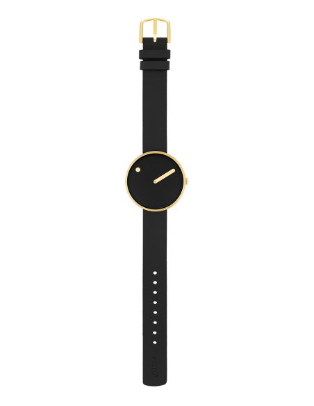 PICTO | 34 MM / BLACK DIAL / BLACK LEATHER STRAP