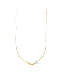 SISTIE x Silke - Halskæde forgyldt m. grøn prenit