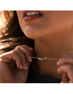 SISTIE x Silke - Halskæde sølv m. grøn prenit 2