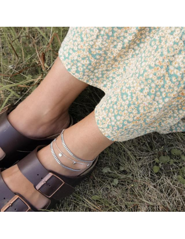 NORDAHL JEWELLERY | Rhd. sølv ankel DISC52 23+4cm