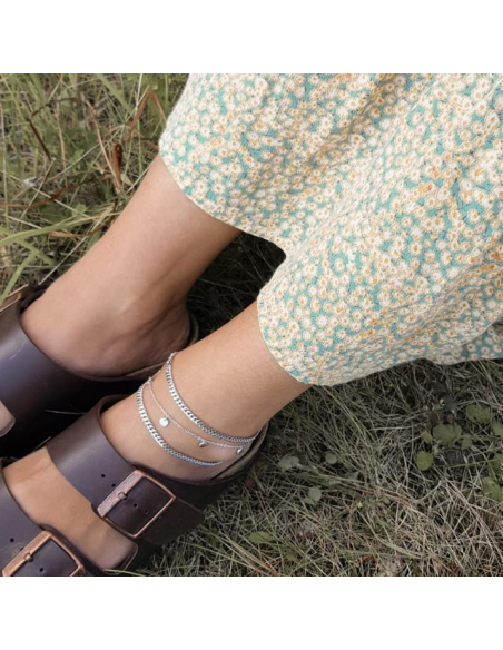 NORDAHL JEWELLERY | Rhd. sølv ankel DISC52 23+4cm