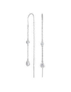 JOANLI NOR | Rhd. Sølv ørehængere 2cz LINENOR