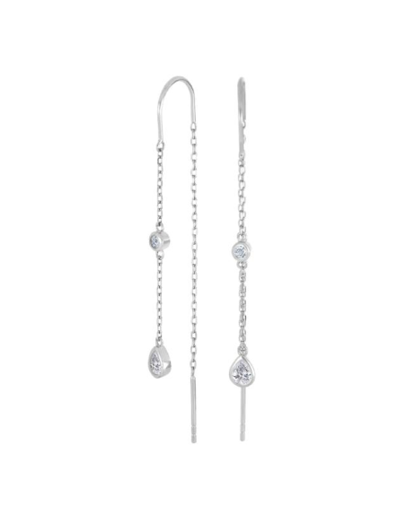 JOANLI NOR | Rhd. Sølv ørehængere 2cz LINENOR