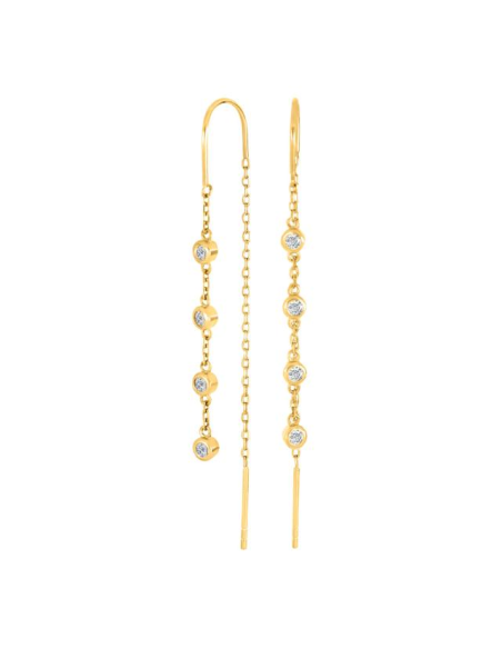 JOANLI NOR | Forgyldt sølv ørehængere 4cz LINENOR