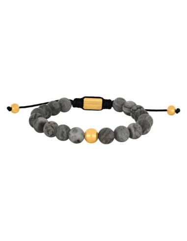 SON | Armbånd map stone 8mm IP gold