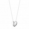 GEORG JENSEN Halskæde i sølv, med et hjertevedhæng bestående af to halve hjerter forenet til et.
