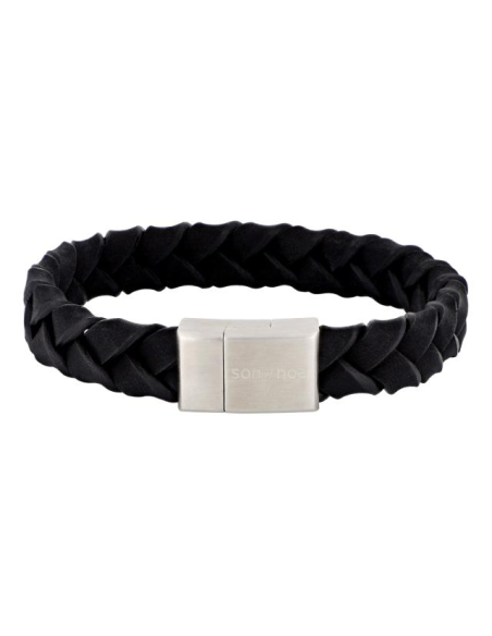 SON OF NOA | SON armbånd sort kalveskind 21cm