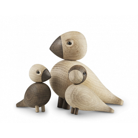 KAY BOJESEN - SANGFUGL ALFRED -  TRÆFIGURER I UBEHANDLET EG OG UBEHANDLET RØGET EG