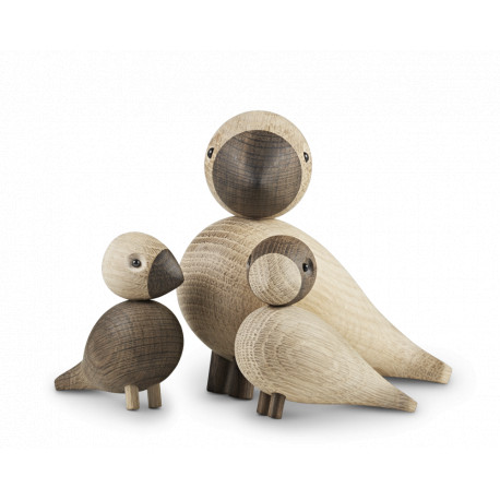 KAY BOJESEN - SANGFUGL ALFRED -  TRÆFIGURER I UBEHANDLET EG OG UBEHANDLET RØGET EG