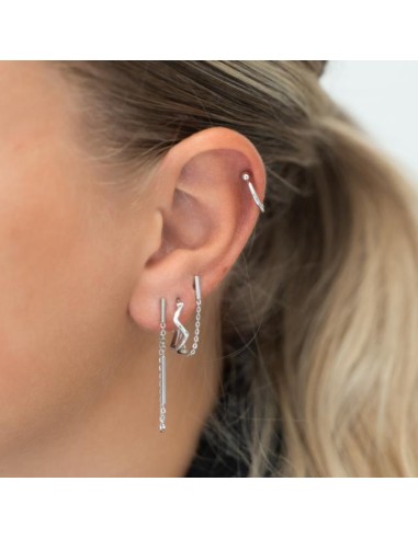 NORDAHL JEWELLERY | Rhod. sølvearcuff PIERCE52 1 stk.