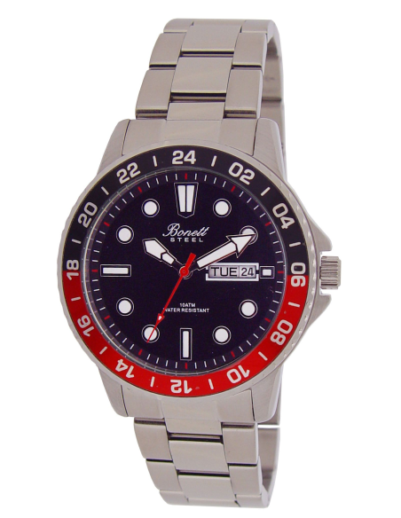 BONETT | Dykkerur stål m sort skive