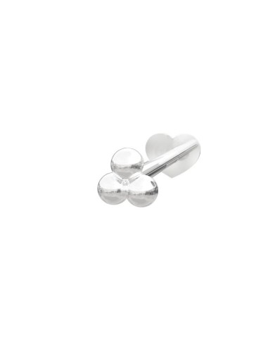 NORDAHL JEWELLERY | Rhd. sølv Labret-piercing 3*2mm kugler PIERCE52 1s