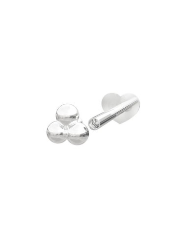 NORDAHL JEWELLERY | Rhd. sølv Labret-piercing 3*2mm kugler PIERCE52 1s