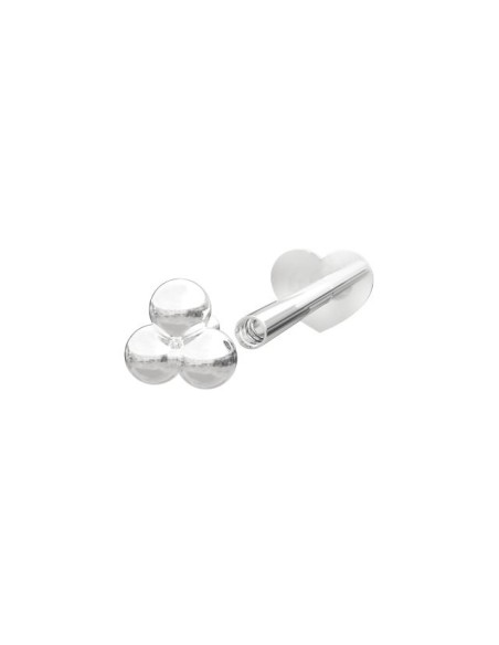 NORDAHL JEWELLERY | Rhd. sølv Labret-piercing 3*2mm kugler PIERCE52 1s
