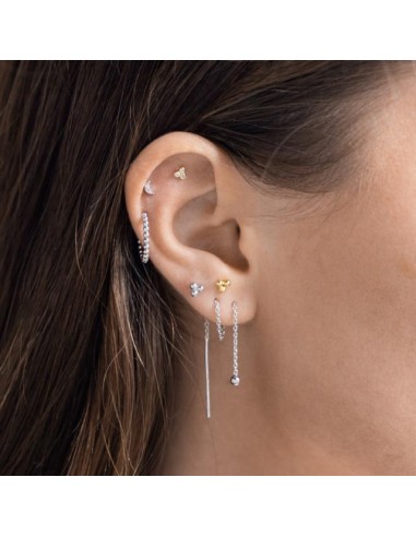 NORDAHL JEWELLERY | Rhd. sølv Labret-piercing 3*2mm kugler PIERCE52 1s