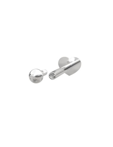 NORDAHL JEWELLERY | Rhd. sølv Labret-piercing kugle 2mm solid PIERCE52