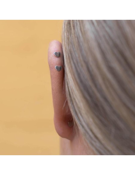 NORDAHL JEWELLERY | Rhd. sølv Labret-piercing 2*2mm kugler PIERCE52 1s