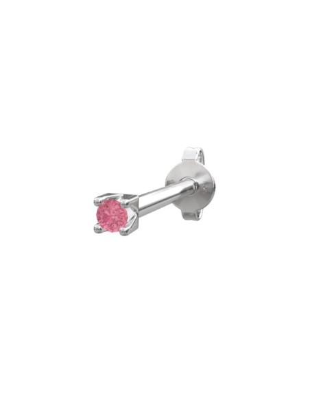 NORDAHL JEWELLERY | Rhod. sølvørestik m/pink topaz farve cz PIERCE52 1