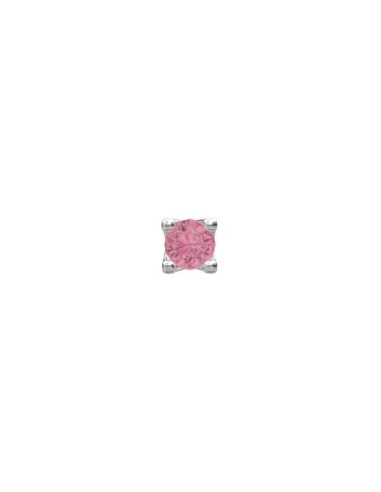NORDAHL JEWELLERY | Rhod. sølvørestik m/pink topaz farve cz PIERCE52 1