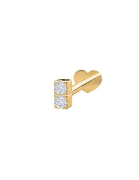 NORDAHL JEWELLERY | 14kt. Labret-PIERCE52 2 dia 0,008ct 3mm Grab 1stk