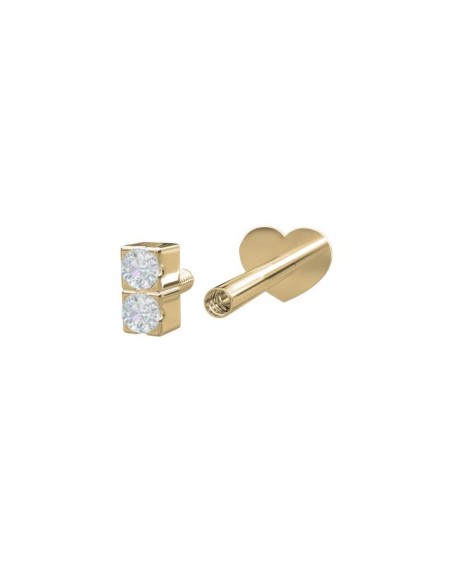 NORDAHL JEWELLERY | 14kt. Labret-PIERCE52 2 dia 0,008ct 3mm Grab 1stk