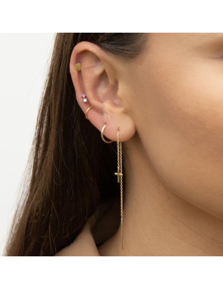 NORDAHL JEWELLERY | 14kt. guldørekæde m/kors PIERCE52 - 1stk.